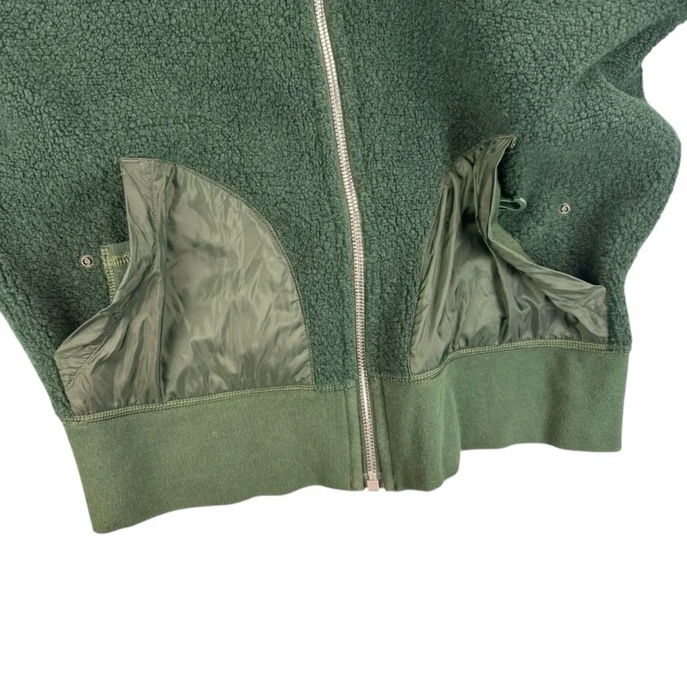 Lululemon Wool Blend High-Neck So Sherpa Bomber Jacket In Malachite Size Medium